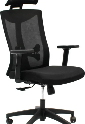 Werdafurn BLK-026 Office Adjustable Arm Chair – Black
