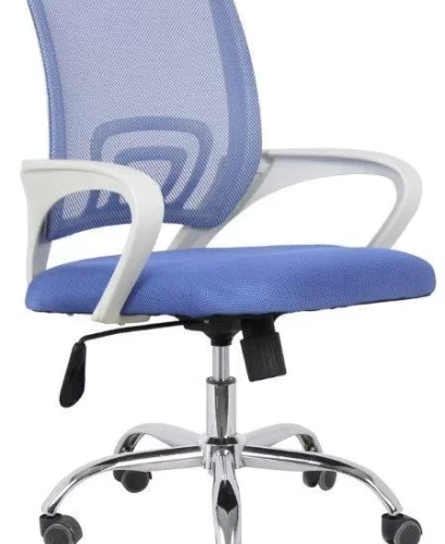 TOCC Wippy Netting Back Typist Office Chair with Chrome Base Office Conference Chair – Blue