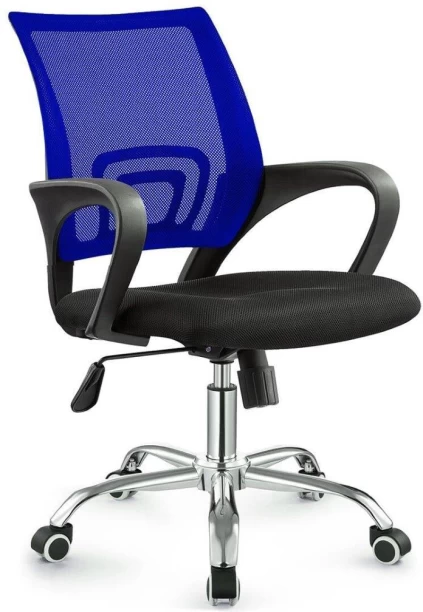 TOCC Zippy Netting Back Typist Office Chair with Chrome Base Office Conference Chair – Blue and Black
