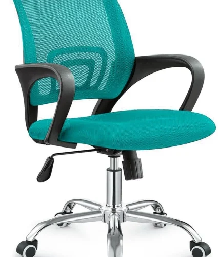 TOCC Zippy Netting Back Typist Office Chair with Chrome Base Office Conference Chair – Turquoise