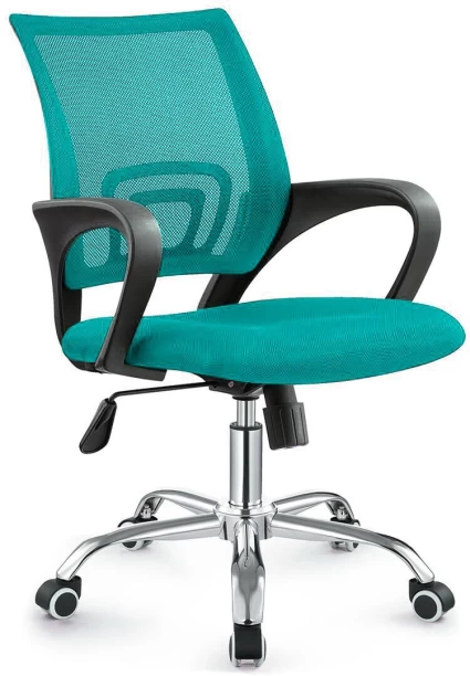 TOCC Zippy Netting Back Typist Office Chair with Chrome Base Office Conference Chair – Turquoise