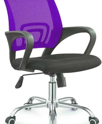 TOCC Zippy Netting Back Typist Office Chair with Chrome Base Office Conference Chair – Purple and Black