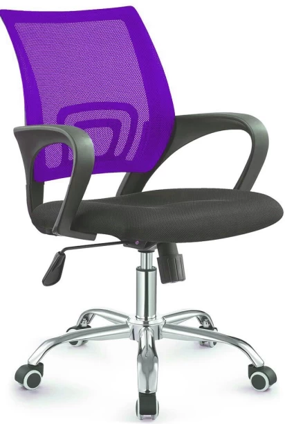 TOCC Zippy Netting Back Typist Office Chair with Chrome Base Office Conference Chair – Purple and Black