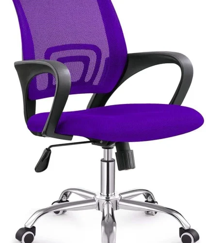 TOCC Zippy Netting Back Typist Office Chair with Chrome Base Office Conference Chair – Full Purple