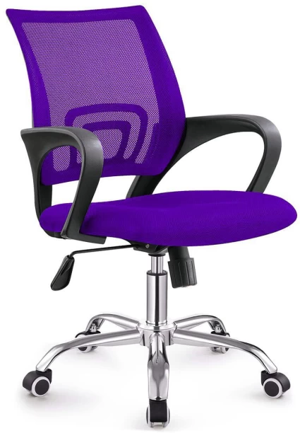TOCC Zippy Netting Back Typist Office Chair with Chrome Base Office Conference Chair – Full Purple