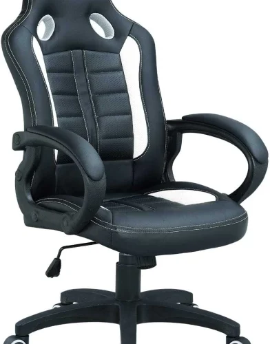 TOCC CH6800BLACK Office Arm Chair – Black with White