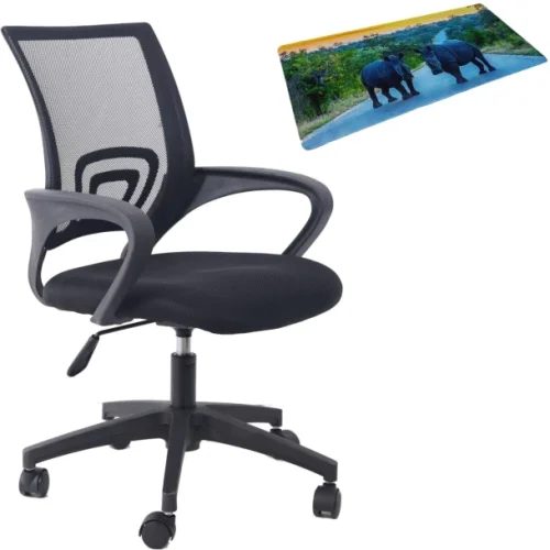 Infinity Homeware Oslo office chair and complimentary Mouse Mat Office Arm Chair – Black