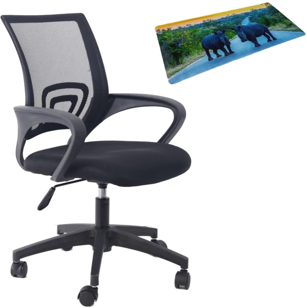Infinity Homeware Oslo office chair and complimentary Mouse Mat Office Arm Chair – Black