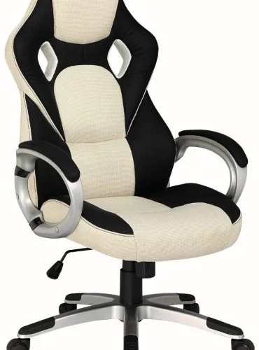TOCC Frost Ergonomic Gaming Chair Office Executive Chair – Black PU and White Fabric