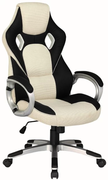 TOCC Frost Ergonomic Gaming Chair Office Executive Chair – Black PU and White Fabric