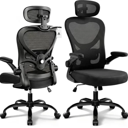 Topika Flex 200 Ergonomic Office Highback Chair With Built-in Coat Hanger Office Adjustable Arm Chair – Black