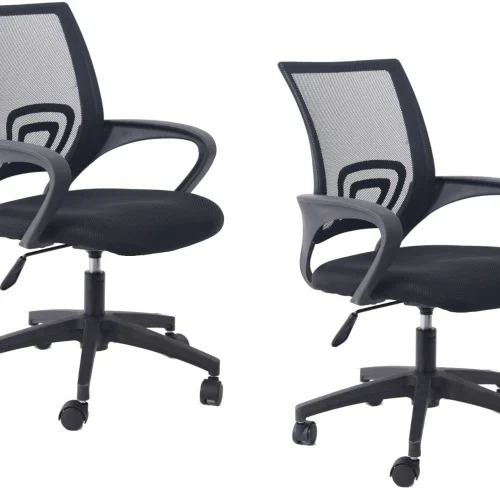 Infinity Homeware Oslo Home & Office Chair - Set of 2 Office Chairs Office Arm Chair – Black
