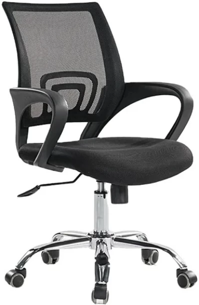 Eay Eay Thing Zippy Netting Back Typist Office Chair with Chrome Base Office Adjustable Arm Chair – Black