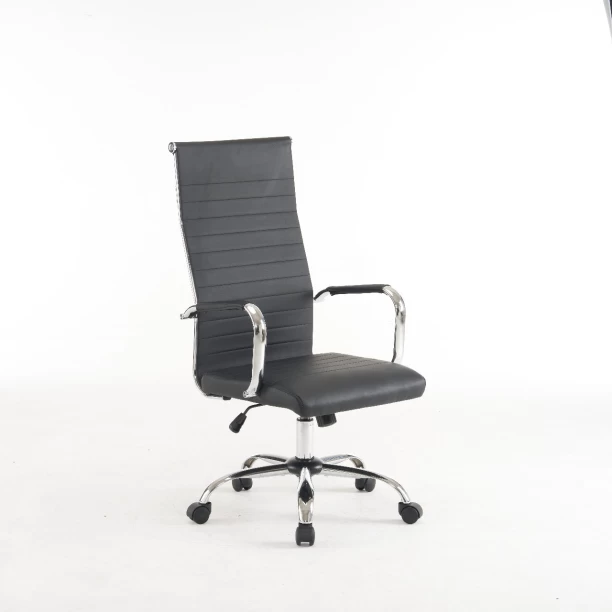 WGYI 922H High Back Padded Office Chair (Black) PU Leather Office Executive Chair
