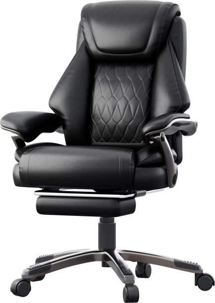 BEST HOME AND LIFE Leather Office Chair with Armrest Ergonomics Executive Chair Office Executive Chair – Black