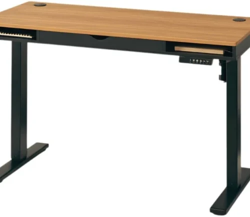 VIIDITTO Ergonomic Electric Standing Desk Multipurpose Table – black / oak