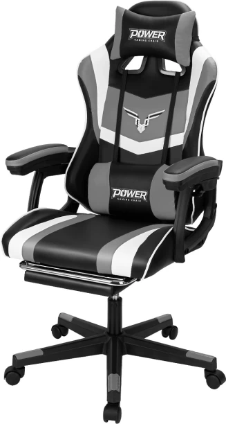 Power E4927S Gaming Chair Office Adjustable Arm Chair – Grey