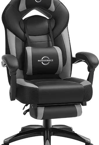 Novogracz FULCRUM Elite Gaming Chair - Black with Nevada Grey Trim Office Executive Chair