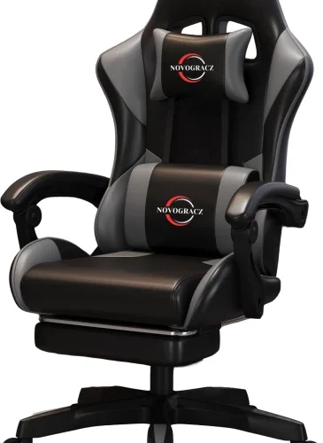 Novogracz RAPTOR - Elite Gaming Chair - Jet Black with GREY Trim Office Executive Chair