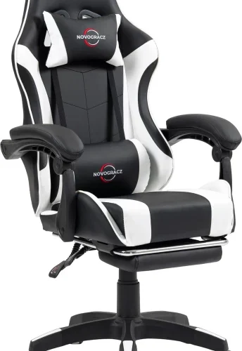 Novogracz eSports X - Pro Gaming Chair - Black with White Trim Office Executive Chair – black & white