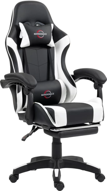 Novogracz eSports X - Pro Gaming Chair - Black with White Trim Office Executive Chair – black & white