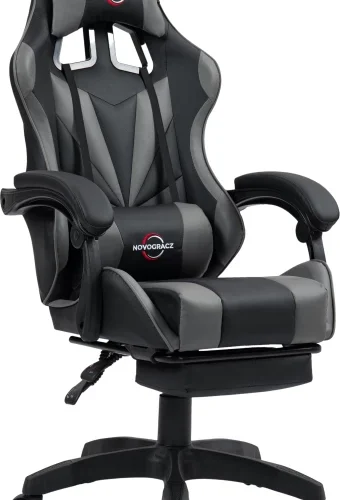 Novogracz NIMBUS - Elite Gaming Chair - BLACK with Cadet GREY Trim Office Executive Chair
