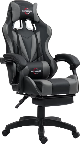 Novogracz NIMBUS - Elite Gaming Chair - BLACK with Cadet GREY Trim Office Executive Chair – BLACK GREY