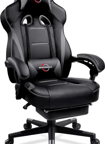 Novogracz STEALTH Elite Gaming Chair - Grey Office Executive Chair – Black and Grey