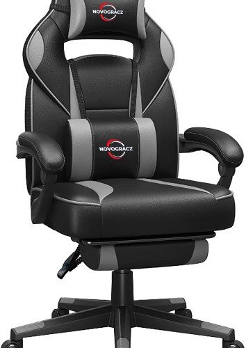 Novogracz VEKTOR Elite Gaming Chair - Black with Chateau Grey Trim Office Executive Chair – Grey, black