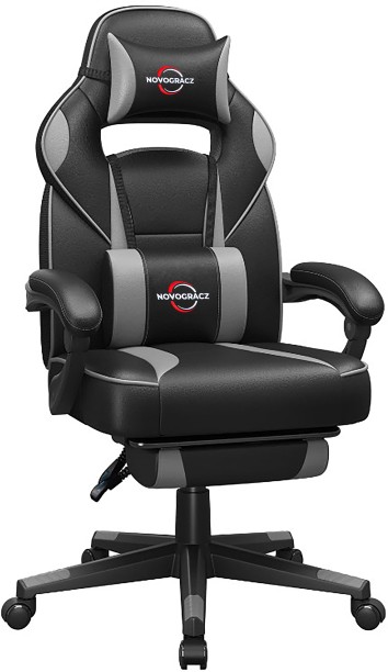 Novogracz VEKTOR Elite Gaming Chair - Black with Chateau Grey Trim Office Executive Chair – Grey, black