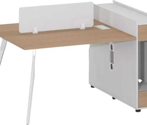 Online Oasis Enigma 2 Seater Computer Office Desk Multipurpose Table – Brown, white