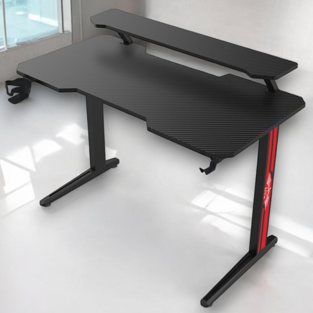 GameTech Gaming with Monitor Riser Study Table – Black - Image 2