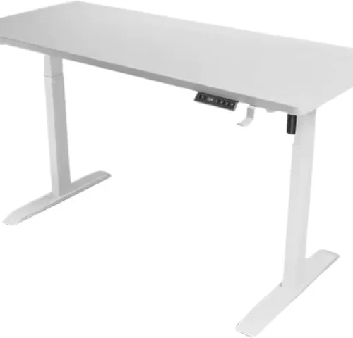 GameTech Height Adjustable Electronic Standing Office Table – White