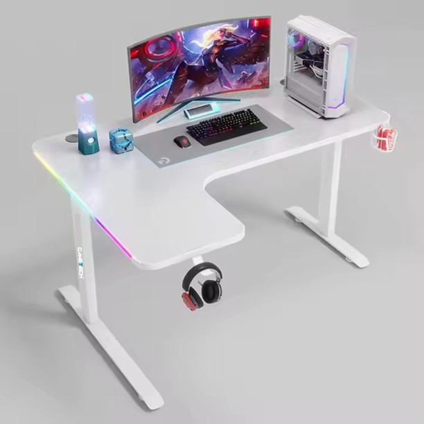 GameTech Gaming LED Study Table – White - Image 2