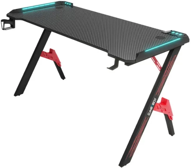 GameTech Gaming LED Study Table – Black