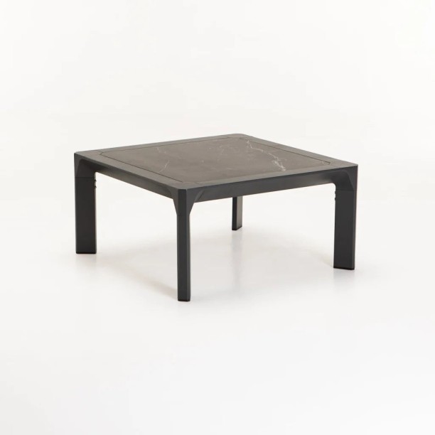 Luna 80x80cm Stone Top Outdoor Coffee Table 3697400661474 Multipurpose Table – Black - Image 2