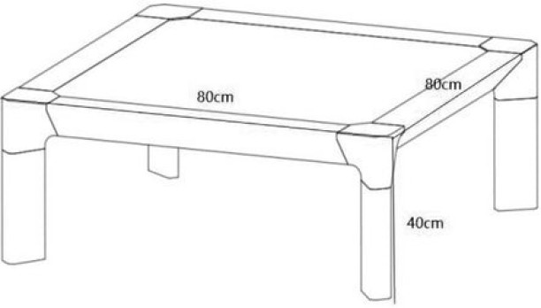 Luna 80x80cm Stone Top Outdoor Coffee Table 3697400661474 Multipurpose Table – Black - Image 4