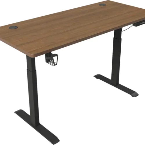 GameTech Height Adjustable Electronic Standing Office Table – Walnut