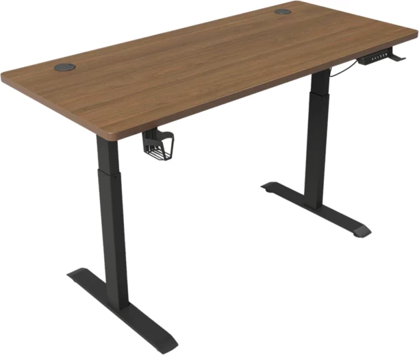 GameTech Height Adjustable Electronic Standing Office Table – Walnut