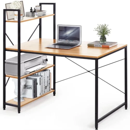 Deals online Computer Desk Storage Shelf Office Student Desk Study Table – Grey Wood