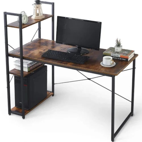 Deals online Computer Desk Storage Shelf Office Student Desk Study Table – Burning Wood