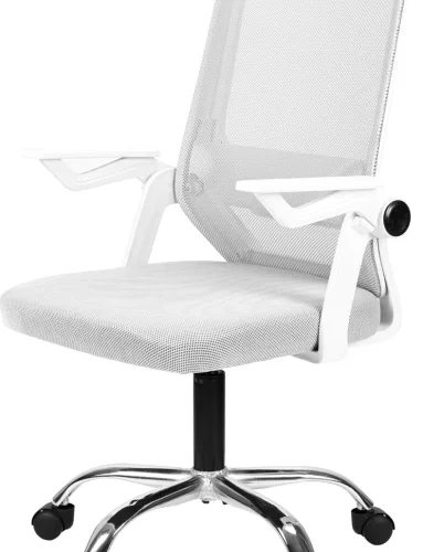 Deli Stationery Office Gaming Studying Chair Office Adjustable Arm Chair – White