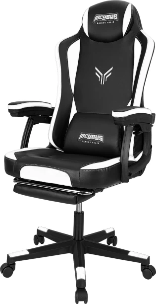 Deli 4936 Premium Gaming Chair - Office Adjustable Arm Chair – Black, White