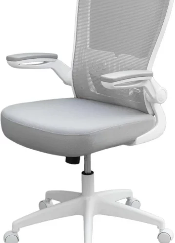 Decorum & Co DCAXT72OC1 Office Adjustable Arm Chair – Grey, White