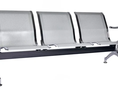 Smte 3-Seat Airport Waiting Room Bench Heavy-Duty Steel Reception Chair S-503 Office Visitor Chair – Silver