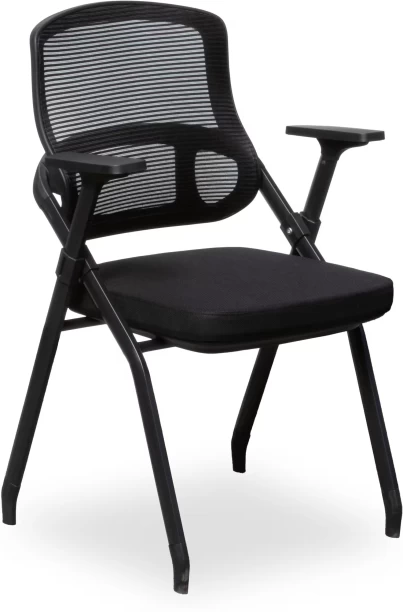 Durable Furniture GOF Furniture Alina Ergonomic Folding Mesh Conference Chair with Foldable Armrests Office Conference Chair – Black