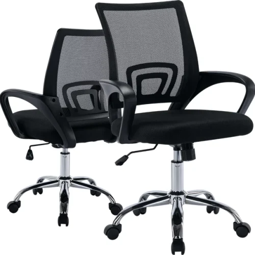 Minhaj Honey Comb Office Adjustable Arm Chair – Black