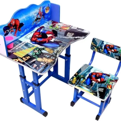 PSM13 Children's Animated Desk And Chair Set - Height Adjustable Blue Study Table – Blue, Chair Included