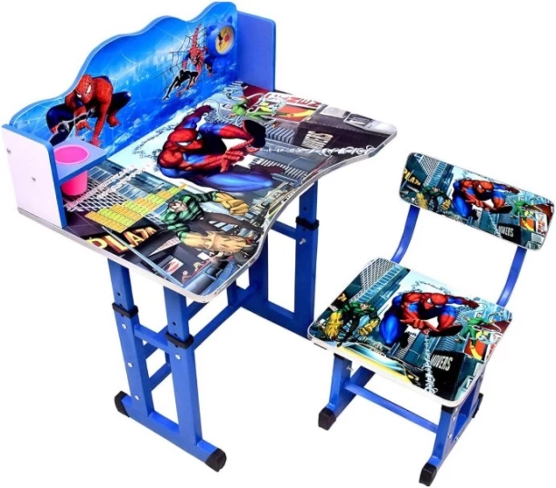 PSM13 Children's Animated Desk And Chair Set - Height Adjustable Blue Study Table – Blue, Chair Included