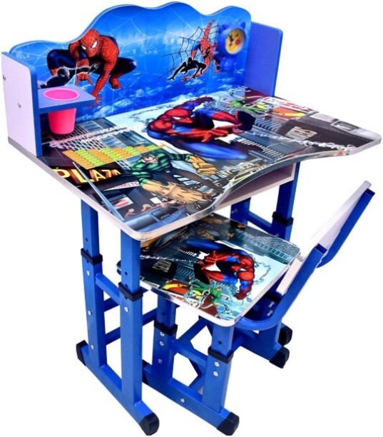 PSM13 Children's Animated Desk And Chair Set - Height Adjustable Blue Study Table – Blue, Chair Included - Image 2